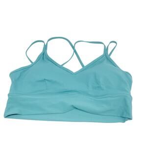 JoyLab Women's V Neck Strappy Sports Bra Teal Green Size Large